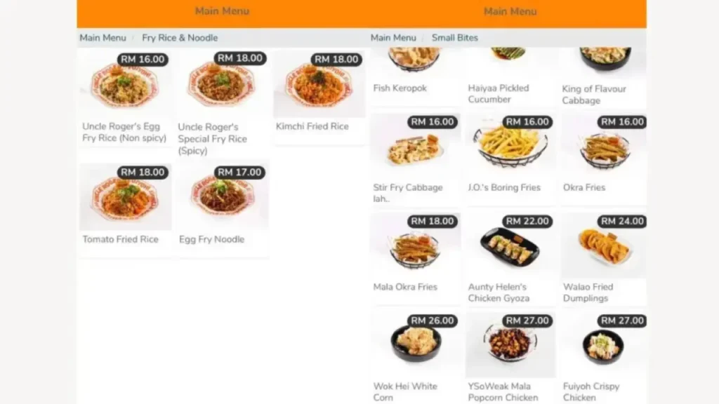 Signature Dishes Uncle Roger Restaurant Menu