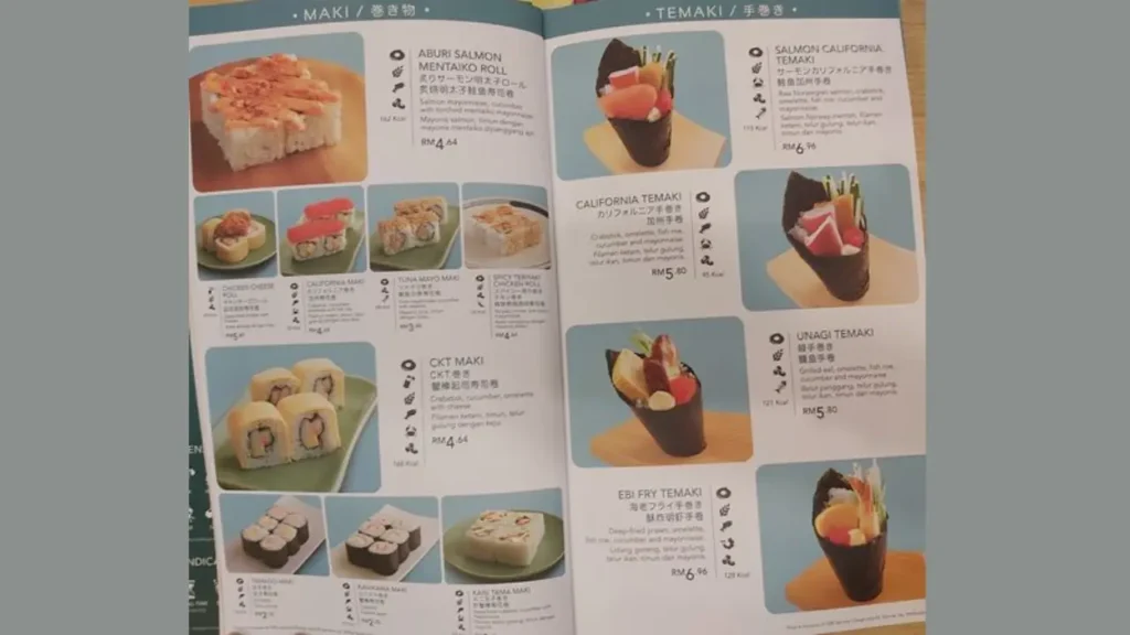 Variety Offered Sushi King menu price