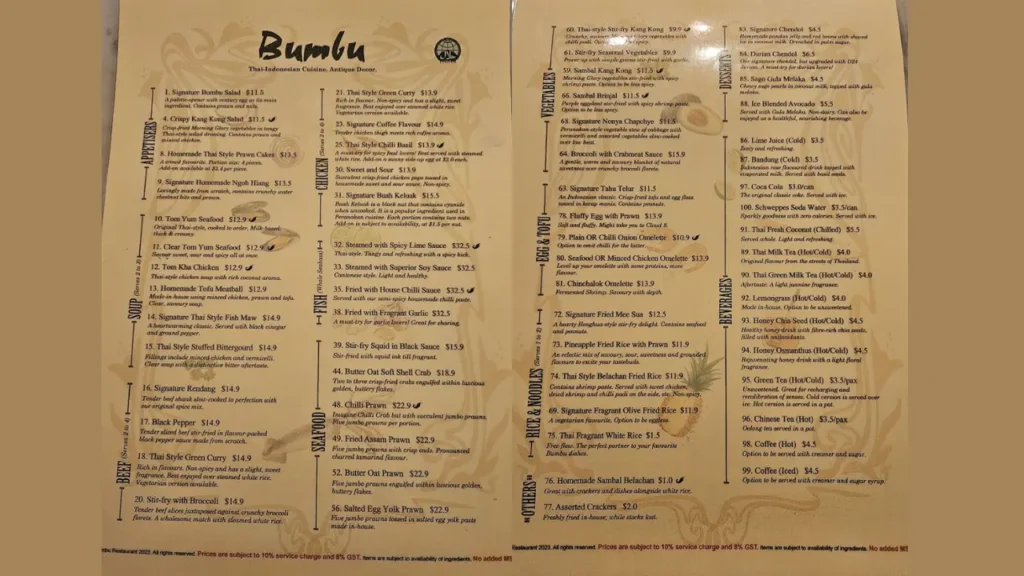 Popular Dishes Bumbu Babah Menu