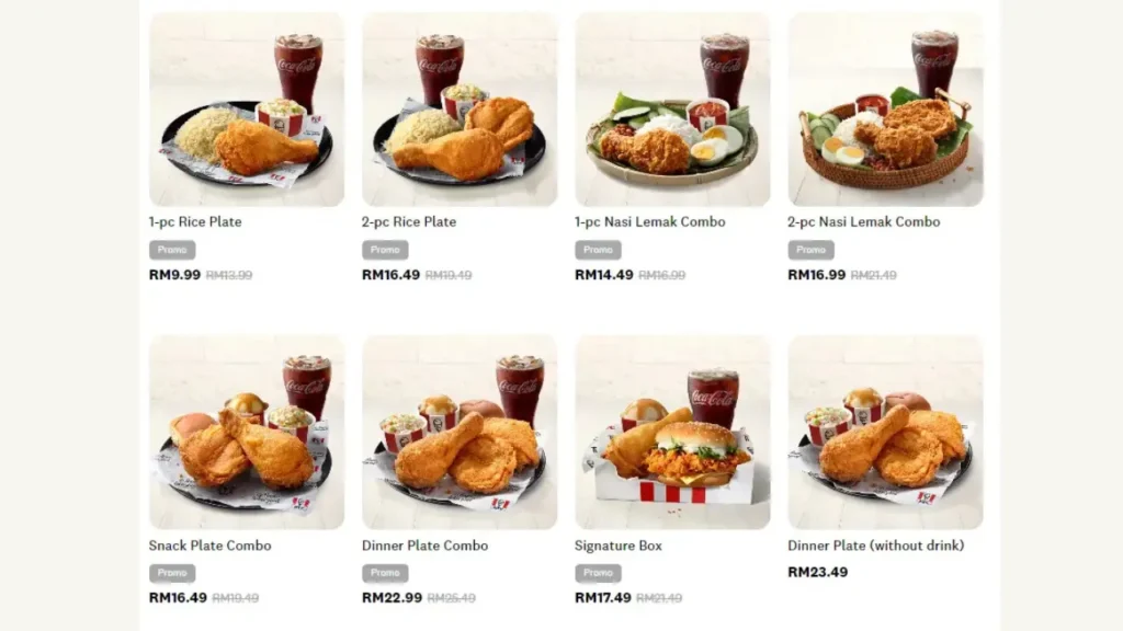 Popular Items Menu KFC 2025