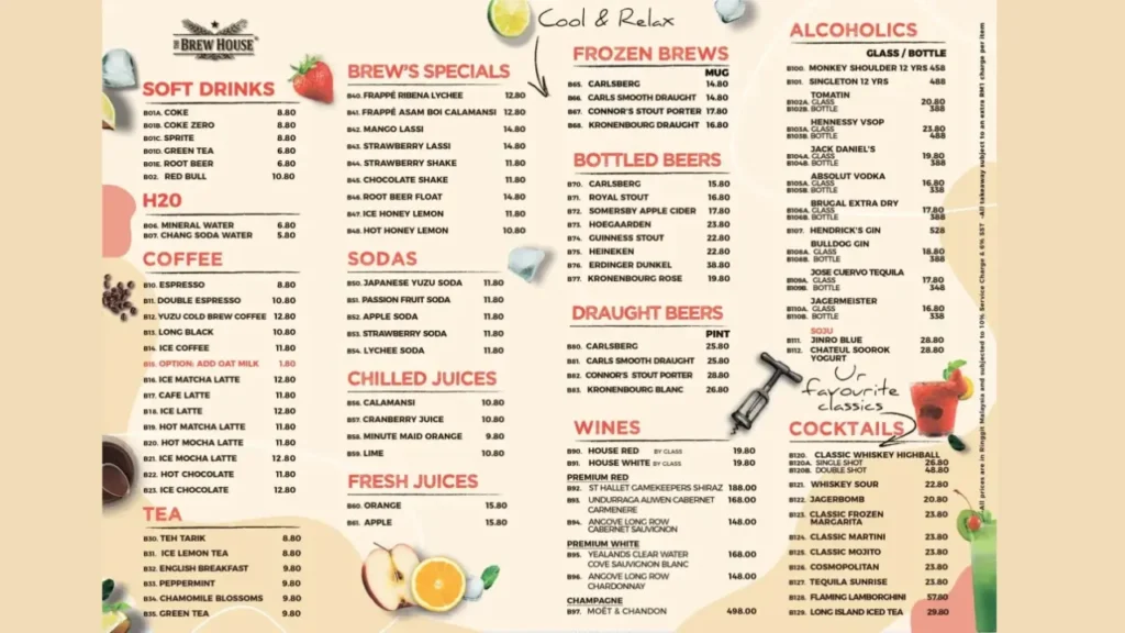 Sides Brew House Menu