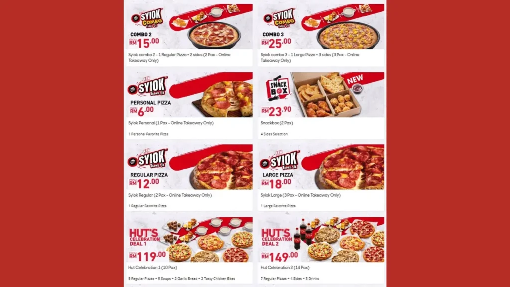 Combo Meals Pizza Hut Menu 2025