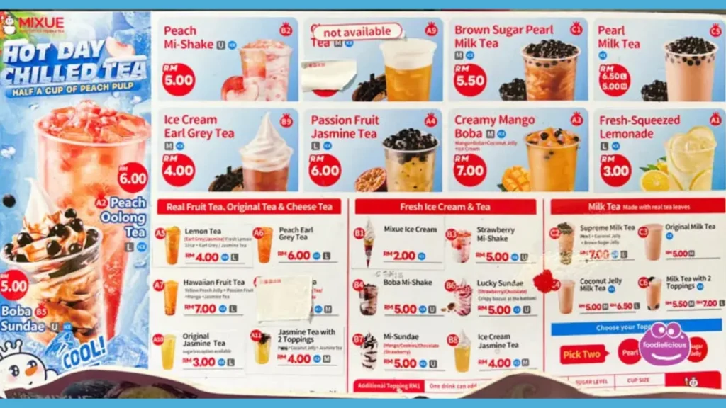 Fruit Teas Mixue Menu 2025