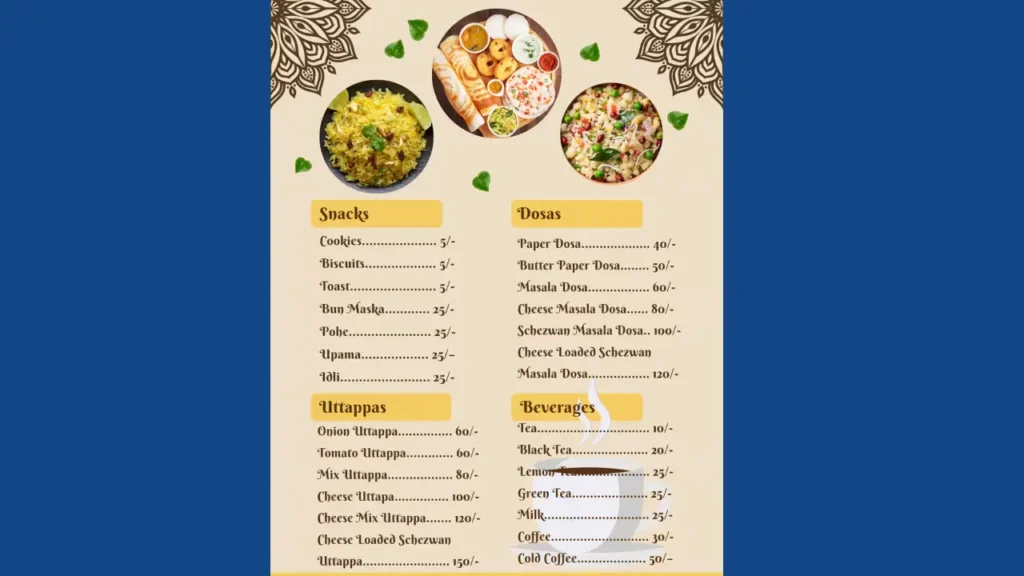 Main Dishes Menu Raya