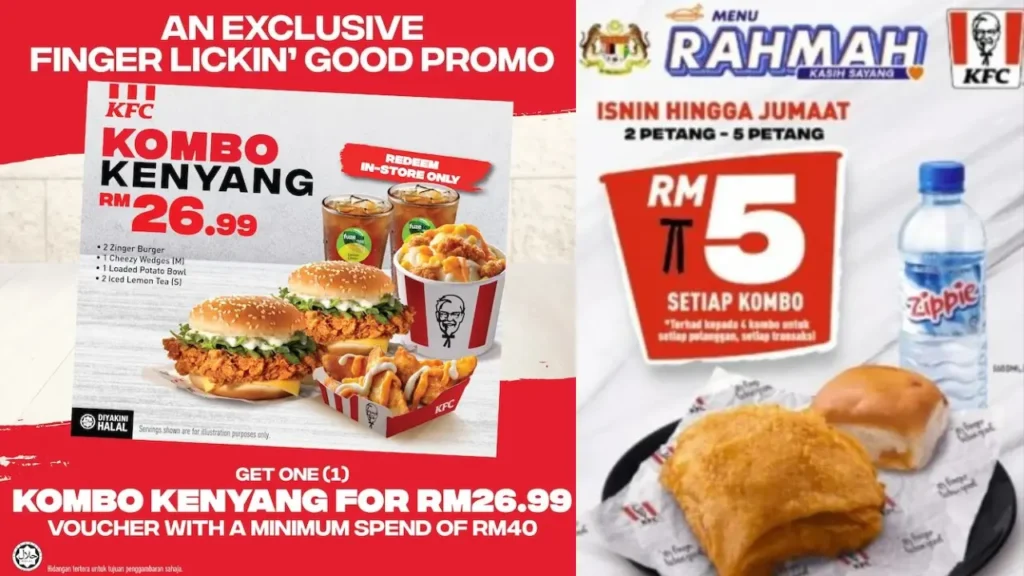 Popular Meals Menu Rahmah KFC