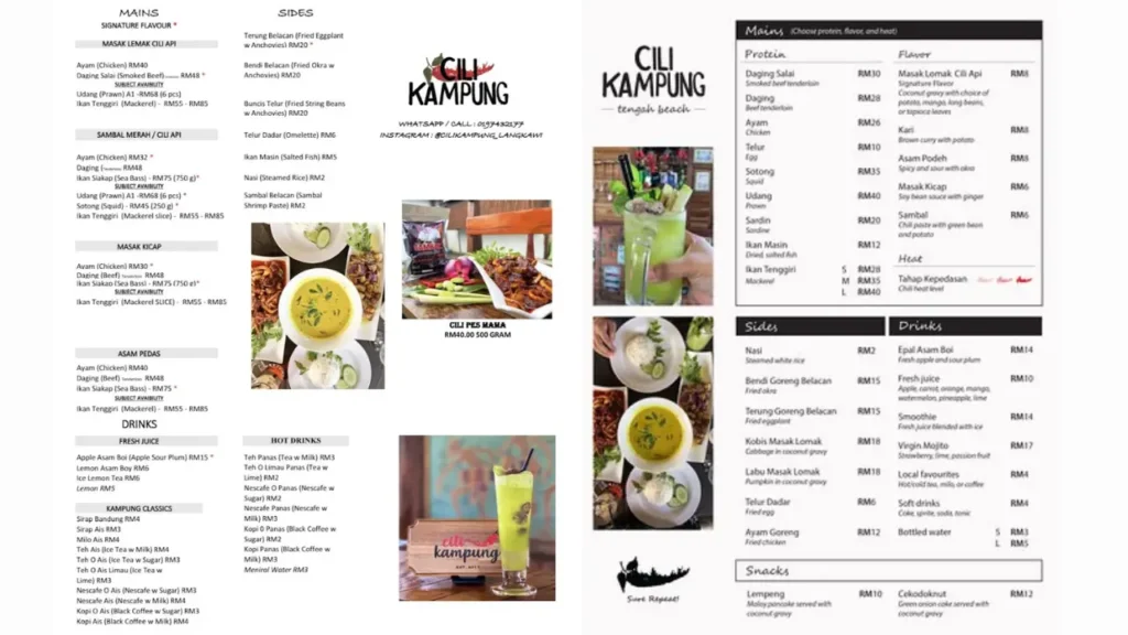 Signature Nasi Lemak Cili Kampung Menu