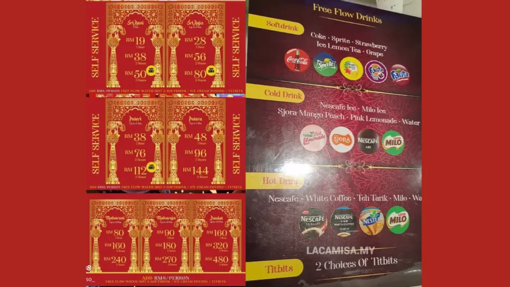 Drink Selection Maharaja Karaoke IOI City Mall Menu